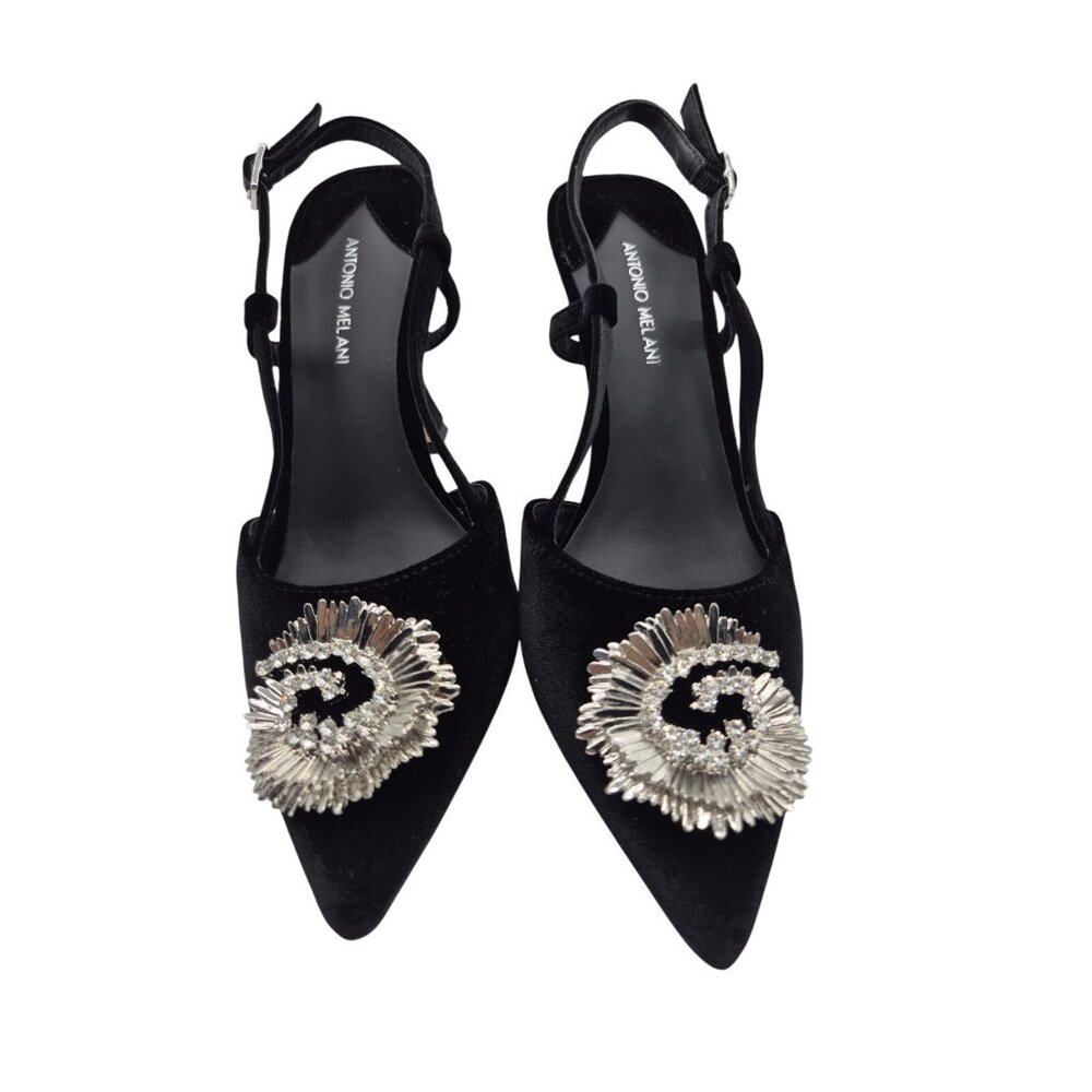 Antonio Melani Womens Shoes Size 6 M Pump Sharla Ornamented Slingback  Black 163